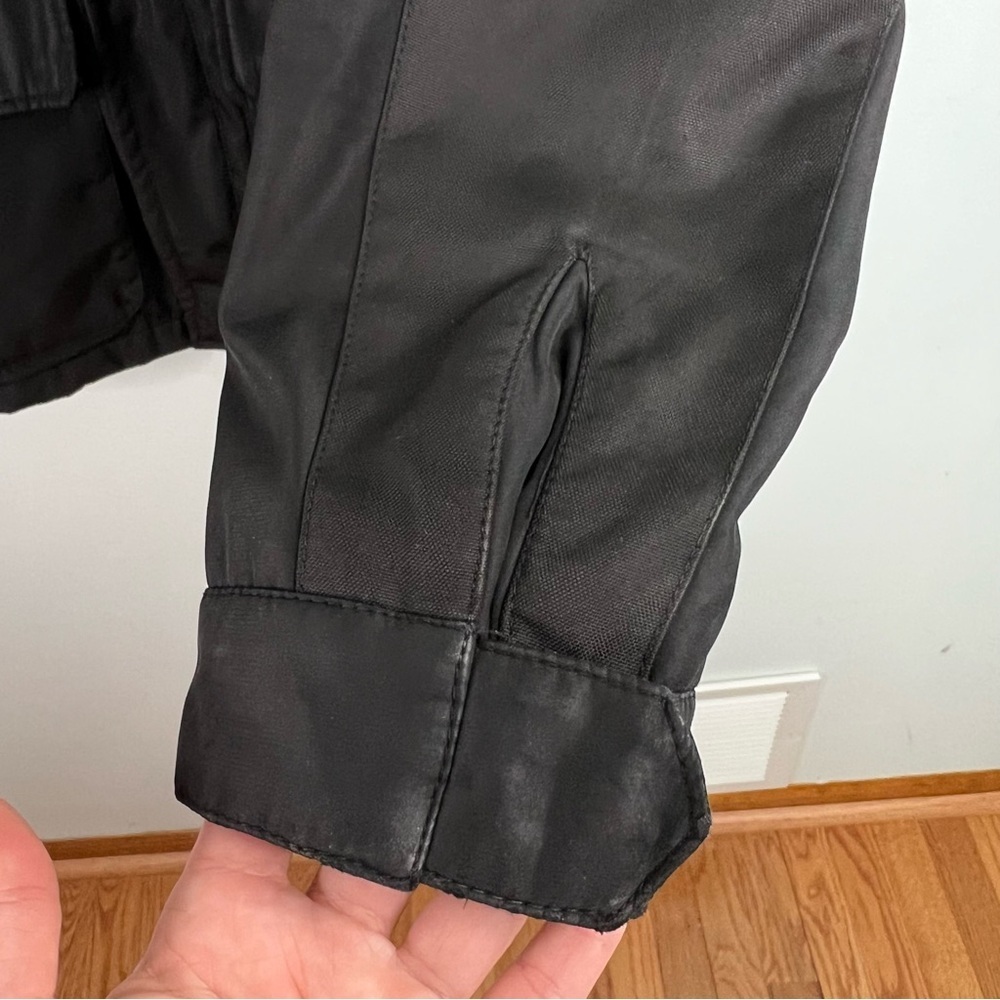 Tumi Men’s Black Insulated Tech Jacket Hidden Hood - Zip & Snap - Size Small - Picture 4 of 17